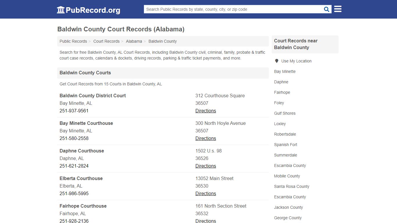 Free Baldwin County Court Records (Alabama Court Records)